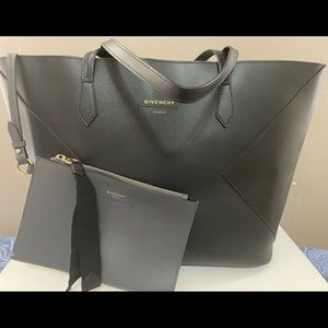 Givenchy Wing  Black Leather Shopping Tote Bag